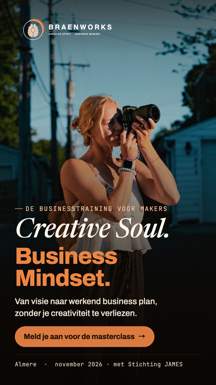 Braenworks-campagnebeeld Almere: Creative Soul. Business Mindset.